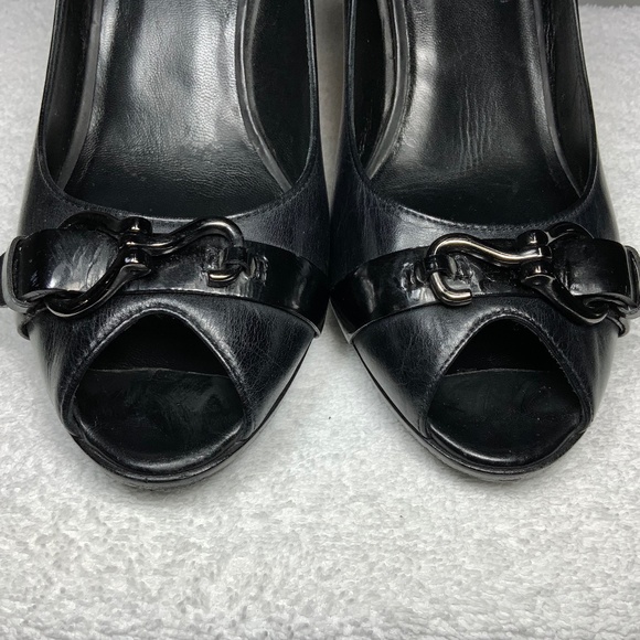 Cole Haan Black Open Toe Heels - 9.5 - Picture 3 of 11